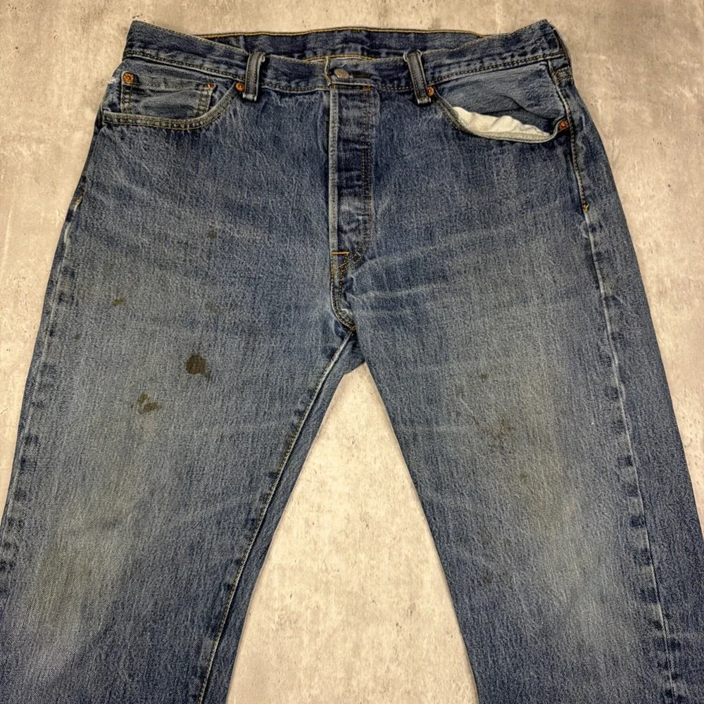 Levis 501 XX Jeans Mens 38x34 Blue Straight Leg Button Fly Denim Pants Cowboy